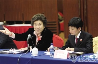 昨日，北京国际饭店，政协小组讨论“两高”工作报告，著名评书表演艺术家刘兰芳委员发言。本报记者 薛珺 摄