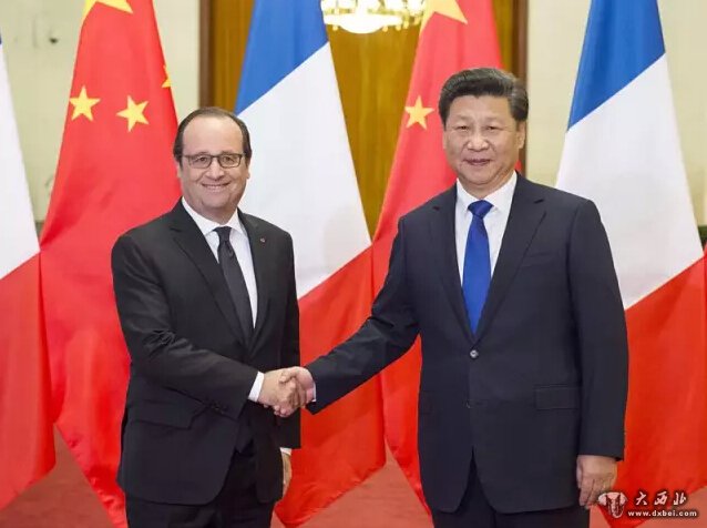 国家主席习近平在北京人民大会堂同法国总统奥朗德举行会谈